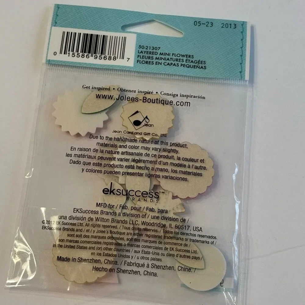 Jolee's Boutique Layered Mini Flowers Glue On Sticker